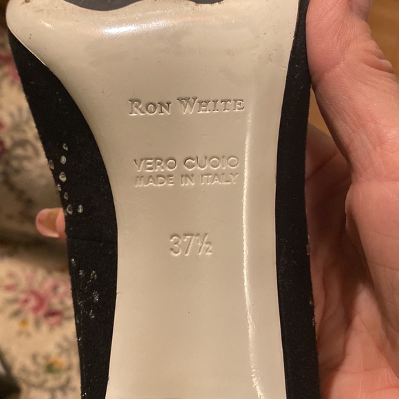 Black suede shoes with Swarovski on top . Size 37,5 Made in Italy - Picture 3 of 9